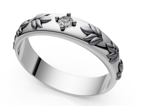 Leaf Band Nature Inspired Ring STL CAD File for Printing 3D Print Model