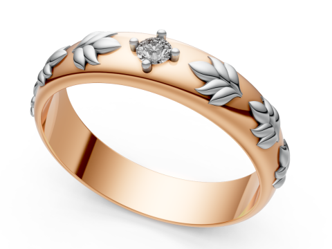 Leaf Band Nature Inspired Ring STL CAD File for Printing 3D Print Model
