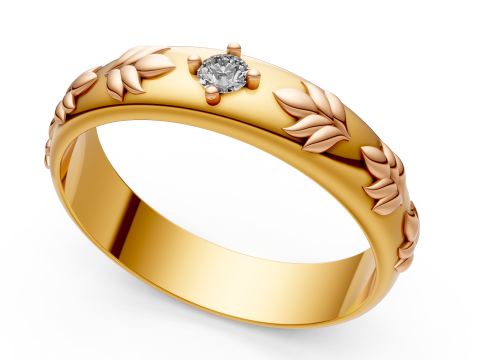 Leaf Band Nature Inspired Ring STL CAD File for Printing 3D Print Model