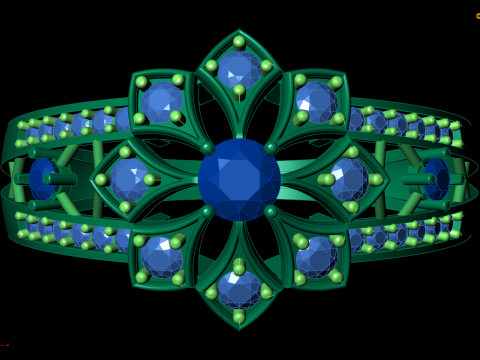 Заявление о кольце с цветочным кластером и сложным цветочным дизайном. Файл STL CAD для печати. 3D Принт Модель