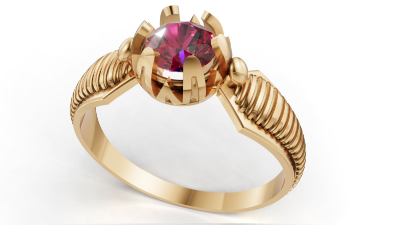 Archivo CAD STL de anillo solitario moderno para impresión 3D Modelo de impresión 3D .c4d .max .obj .3ds .fbx .stl .blend 