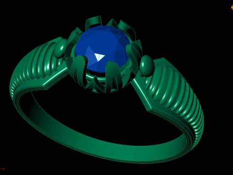 Modern Solitaire Ring STL CAD File for 3D Printing 3D Print Model