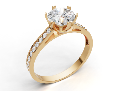 Engagement Ring STL CAD File for Printing 3D Print Model