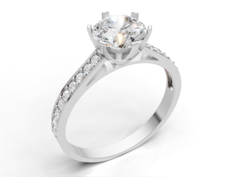 Engagement Ring STL CAD File for Printing 3D Print Model