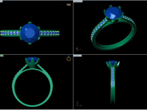 Engagement Ring STL CAD File for Printing 3D Print Model