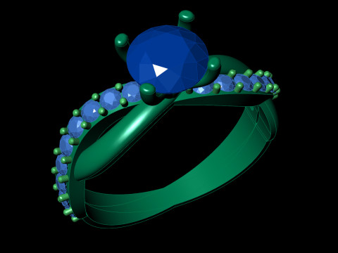 Twist Pav Engagement Solitaire CAD STL для друку 3D Принт Модель