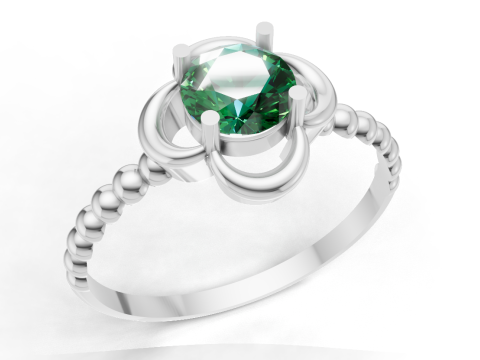 Clover Solitaire Ring STL File for 3D Printing 3D Print Model