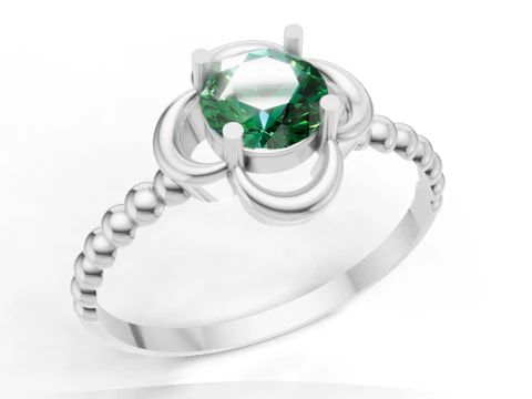 Plik STL Clover Solitaire Ring do druku 3D Model do druku 3D