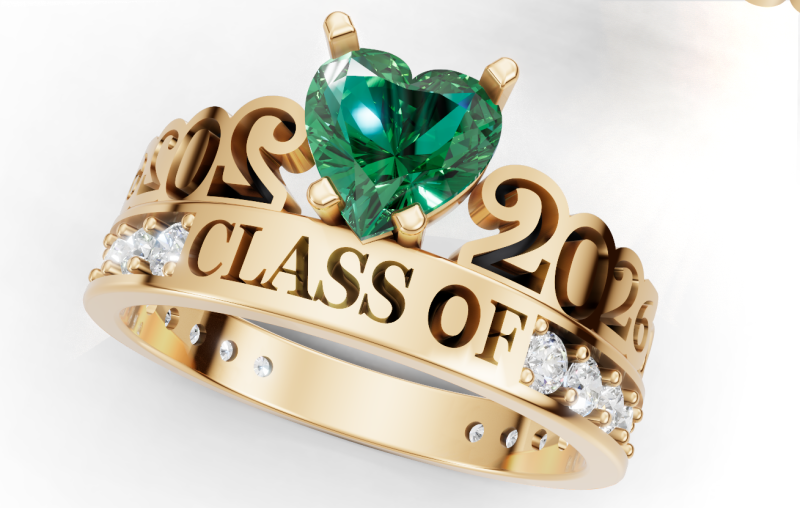 Class of 2026 Heart Ring Graduation Ring CAD 3D Print Model .c4d .max .obj .3ds .fbx .stl .blend 