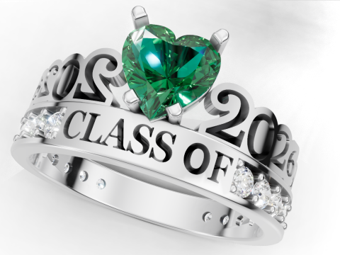 Class of 2026 Heart Ring Graduation Ring CAD 3D Print Model