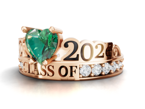 Class of 2026 Heart Ring Graduation Ring CAD 3D Print Model