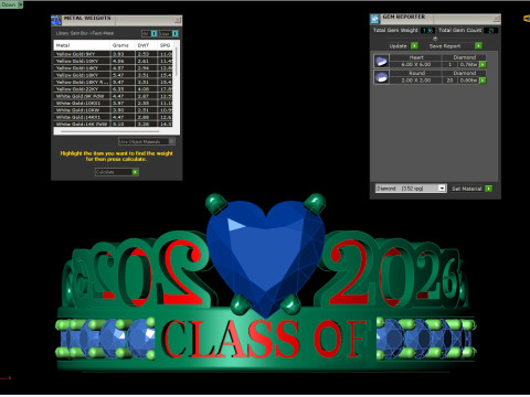 Class of 2026 Heart Ring Graduation Ring CAD 3D Print Model