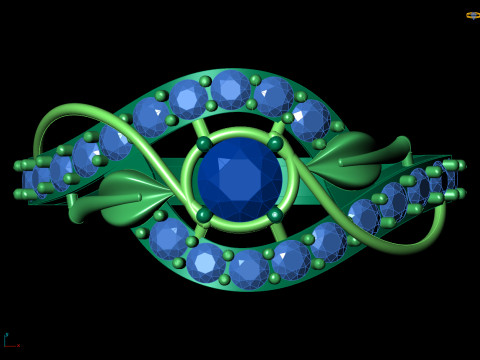 Organic Vine and Leaf Ring Nature Inspired Cad Design 3D Print Model