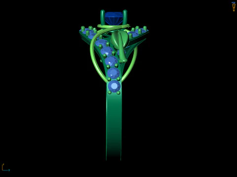 Organic Vine and Leaf Ring Nature Inspired Cad Design 3D Print Model