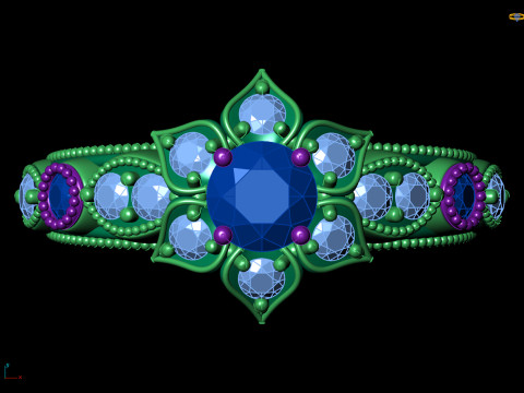 Floral Cluster Ring Vintage Beaded Shank CAD for Printing 3D Print Model