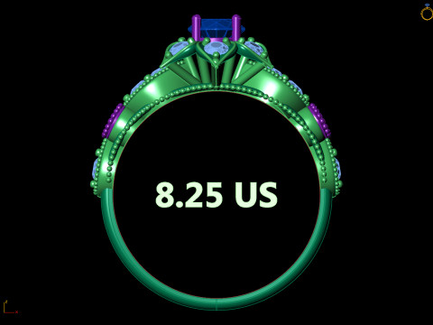 Floral Cluster Ring Vintage Beaded Shank CAD for Printing 3D Print Model