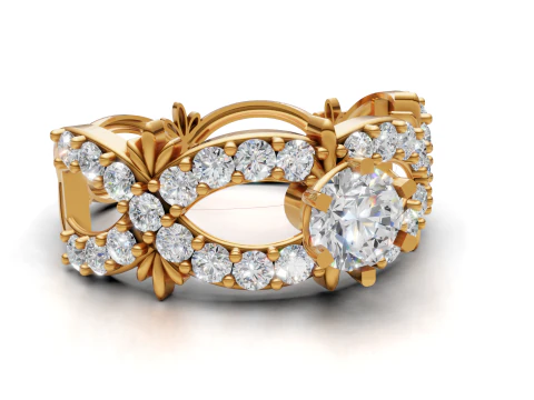 Inspirowany naturą plik CAD pierścienia brukowego do druku Model do druku 3D