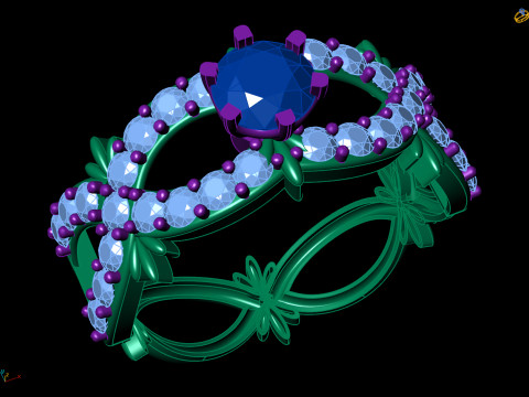 File CAD Pave Ring Terinspirasi Alam untuk Pencetakan Model Cetak 3D