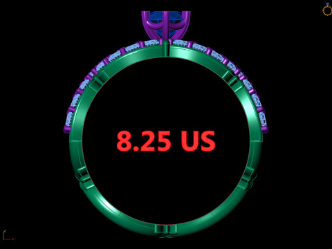 File CAD Pave Ring Terinspirasi Alam untuk Pencetakan Model Cetak 3D