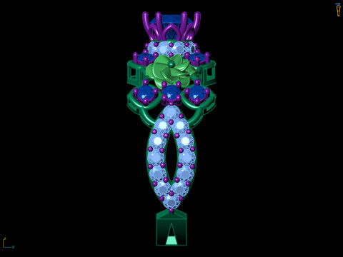 CAD per fiori scolpiti ad anello a grappolo floreale per la stampa Modello di stampa 3D