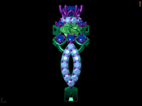 Floral Cluster Ring Sculpted Flower CAD for Printing 3D Print Model