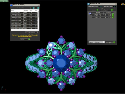 Anillo de racimo Starburst adornado pavimenta CAD de filigrana para imprimir Modelo de impresión 3D