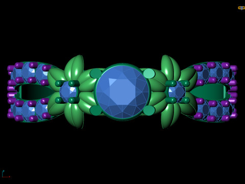 Anello di fidanzamento floreale organico Open Pave Shank CAD per la stampa Modello di stampa 3D
