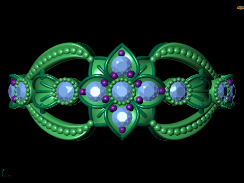 Широке квіткове кільце в стилі модерн із бісерними краями Cad File 3D Принт Модель