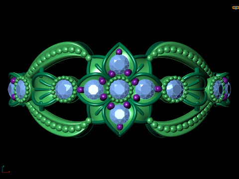 Wide Floral Cluster Ring Art Nouveau Beaded Edges Cad File 3D Print Model