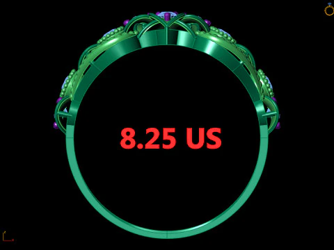 Wide Floral Cluster Ring Art Nouveau Beaded Edges Cad File 3D Print Model