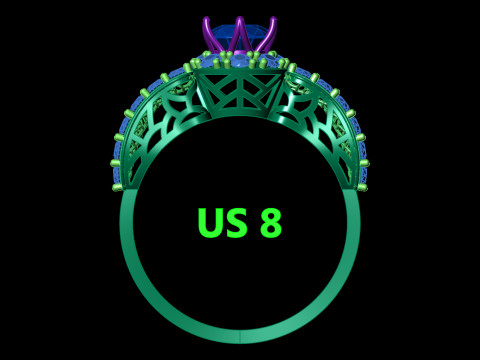 Woven Filigree Ring Wide Cluster Shank STL CAD for Printing 3D Print Model