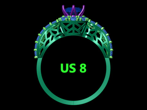 Woven Filigree Ring Wide Cluster Shank STL CAD for Printing 3D Print Model