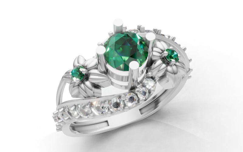 有機花バイパスリング彫刻葉シャンク印刷用CAD 3Dプリントモデル .c4d .max .obj .3ds .fbx .stl .blend