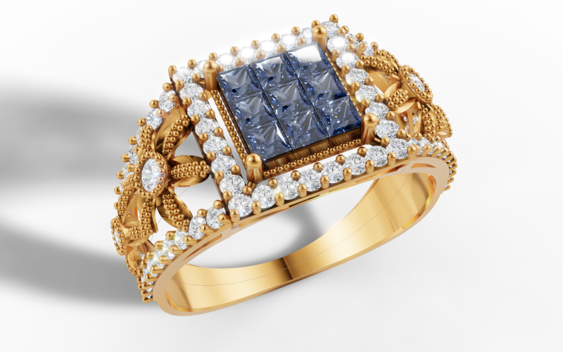 Unsichtbarer Set-Clusterring mit breitem Blumenschaft, CAD zum Drucken 3D Druckmodell .c4d .max .obj .3ds .fbx .stl .blend 