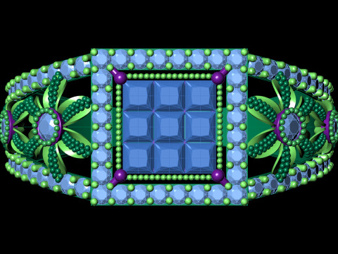 인쇄용 보이지 않는 세트 클러스터 링 와이드 꽃 생크 CAD 3D 프린트 모델