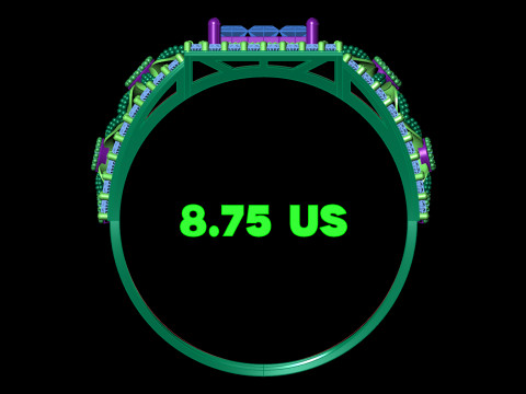 인쇄용 보이지 않는 세트 클러스터 링 와이드 꽃 생크 CAD 3D 프린트 모델