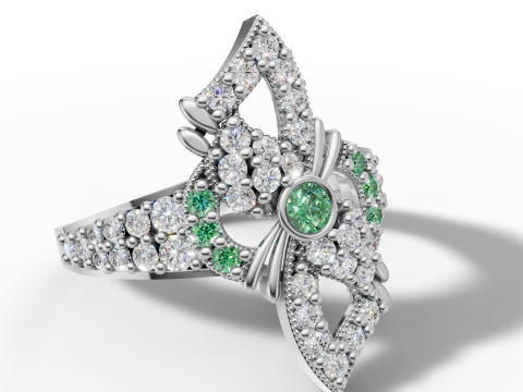 Cincin Kupu-kupu Pave Lebar Hiasan Dasi Kupu-kupu CAD untuk Pencetakan Model Cetak 3D