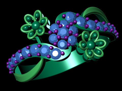 Arquivo floral assimétrico do anel de cluster orgânico Bypass Shank STL CAD Modelo de Impressão 3D