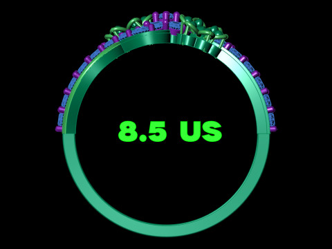 Arquivo floral assimétrico do anel de cluster orgânico Bypass Shank STL CAD Modelo de Impressão 3D