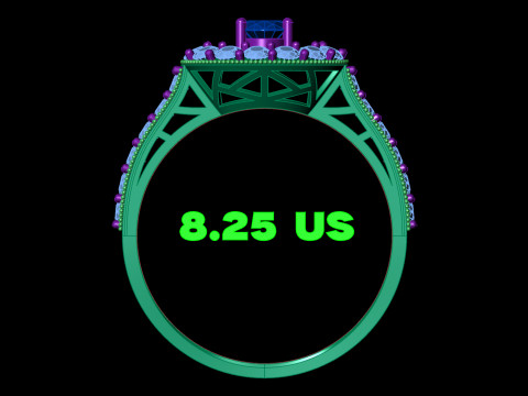Oval Halo Ring Vintage Milgrain Shank STL CAD for Printing 3D Print Model