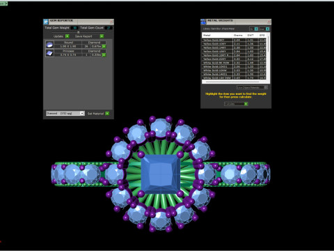 File CAD STL dell'anello Princess Starburst Cluster in filigrana con gambo pavimentato Modello di stampa 3D