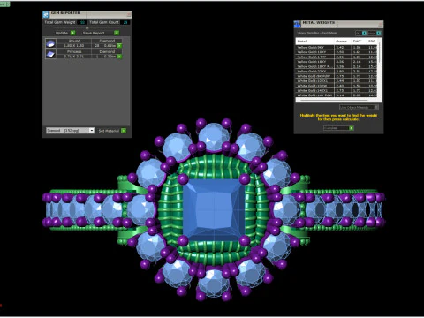 Princess Cluster Halo Ring Ribbed Bezel Pav STL CAD File 3D Print Model
