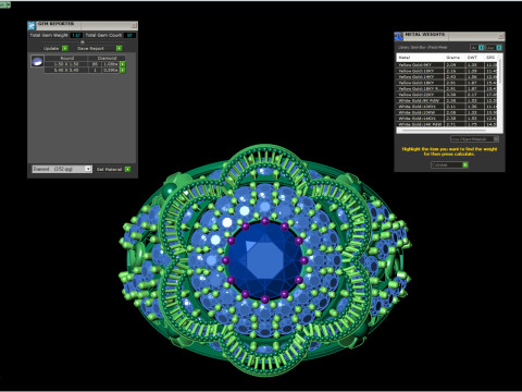 Fancy Flower Cluster Ring Big Stone Opengewerkte Band STL CAD-bestand 3D printmodel