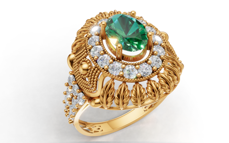 Duży owalny pierścień Halo Szczegółowy projekt liścia Plik STL CAD Model do druku 3D .c4d .max .obj .3ds .fbx .stl .blend 