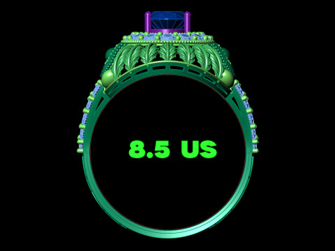 Duży owalny pierścień Halo Szczegółowy projekt liścia Plik STL CAD Model do druku 3D