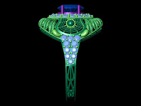 Duży owalny pierścień Halo Szczegółowy projekt liścia Plik STL CAD Model do druku 3D