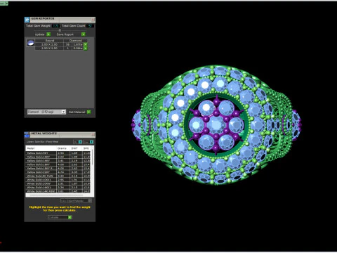 Big Flower Cluster Gem Ring STL CAD File 3D Print Model