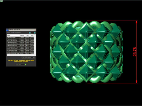 Big Pyramid Stud Ring Wide Woven Band STL CAD File 3D Print Model