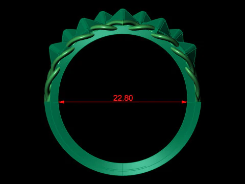 Big Pyramid Stud Ring Wide Woven Band STL CAD File 3D Print Model