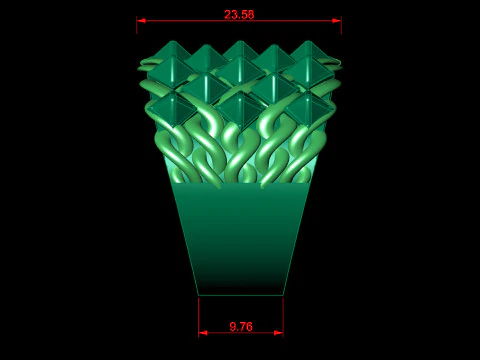 Big Pyramid Stud Ring Wide Woven Band STL CAD File 3D Print Model